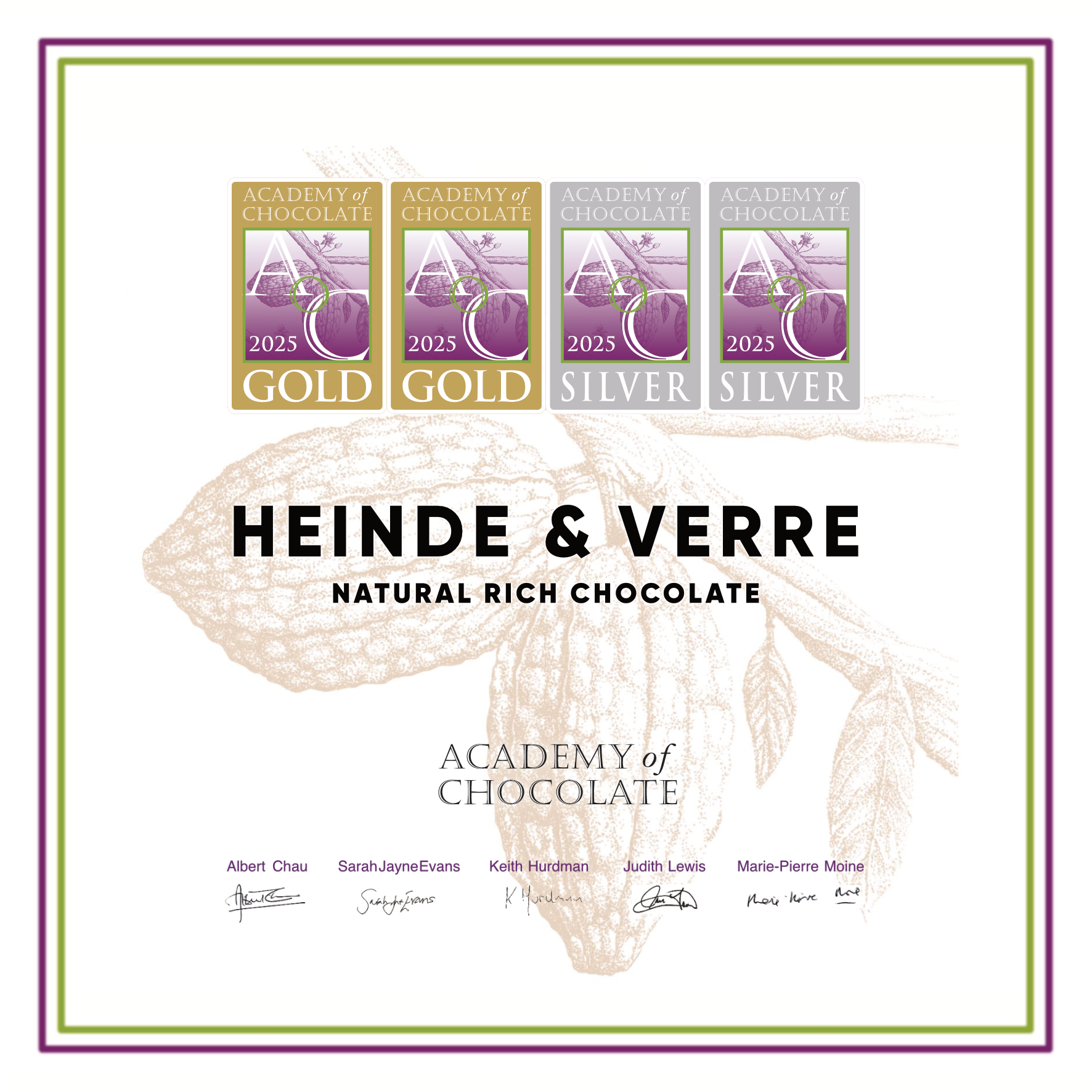「Academy of Chocolate Awards 2025」4商品受賞